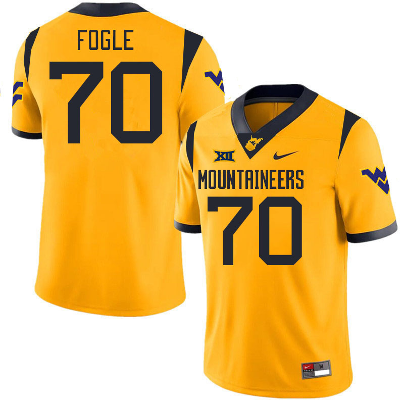 Men #70 Griffin Fogle West Virginia Mountaineers College 2024 New Uniforms Football Jerseys Stitched